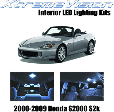 XtremeVision Interior LED for Honda S2000 S2K 2000-2009 (4 Pieces) Cool White Interior LED Kit + Installation Tool