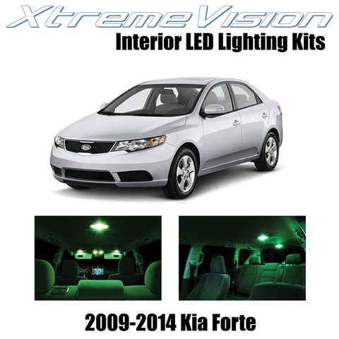XtremeVision Interior LED for Kia Forte 2009-2014 (8 Pieces) Green Interior LED