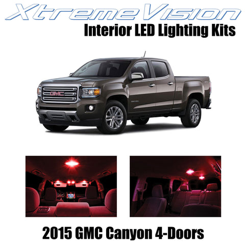XtremeVision Interior LED for GMC Canyon 4-Door 2015+ (13 Pieces) Red Interior L
