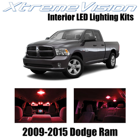 XtremeVision Interior LED for Dodge Ram 2009-2015 (6 Pieces) Red Interior LED Ki