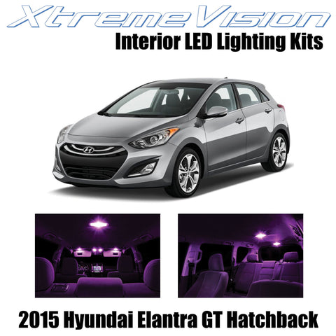 XtremeVision Interior LED for Hyundai Elantra GT Hatchback 2015+ (9 Pieces) Pink