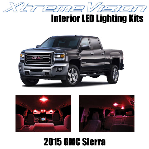 XtremeVision Interior LED for GMC Sierra 2015+ (2 Pieces) Red Interior LED Kit