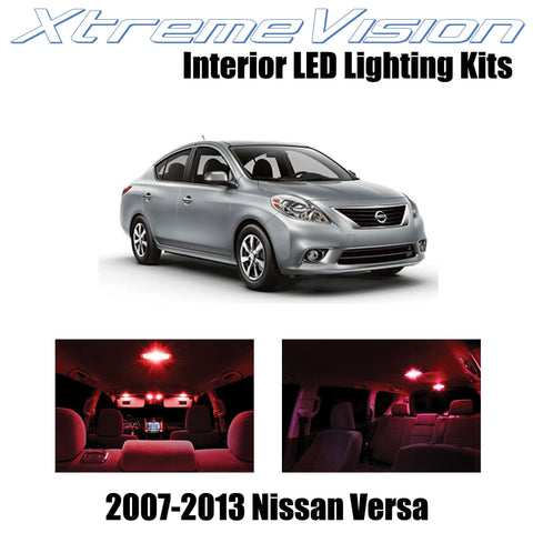 XtremeVision Interior LED for Nissan Versa 2007-2013 (6 Pieces) Red Interior LED