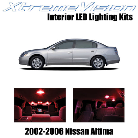 XtremeVision Interior LED for Nissan Altima Sedan 2002-2006 (10 Pieces) Red Inte