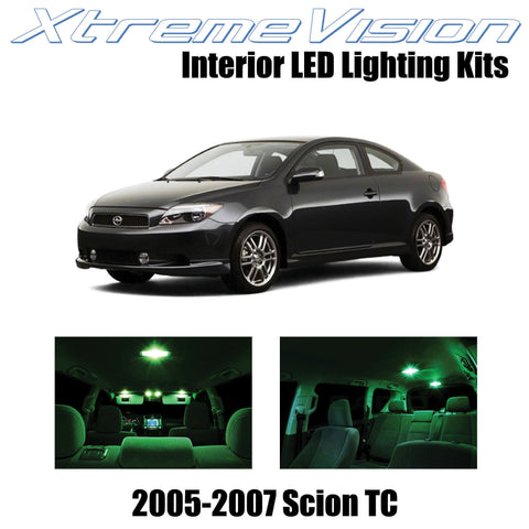 XtremeVision Interior LED for Scion TC 2005-2007 (10 Pieces) Green Interior LED