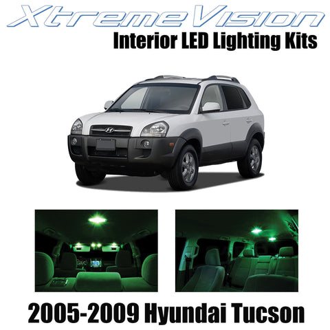 XtremeVision Interior LED for Hyundai Tuscon 2005-2009 (6 Pieces) Green Interior