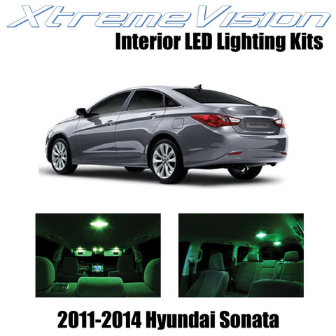 XtremeVision Interior LED for Hyundai Sonata 2011-2014 (8 Pieces) Green Interior