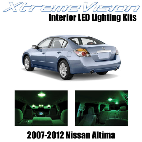 XtremeVision Interior LED for Nissan Altima Sedan 2007-2012 (10 Pieces) Green In