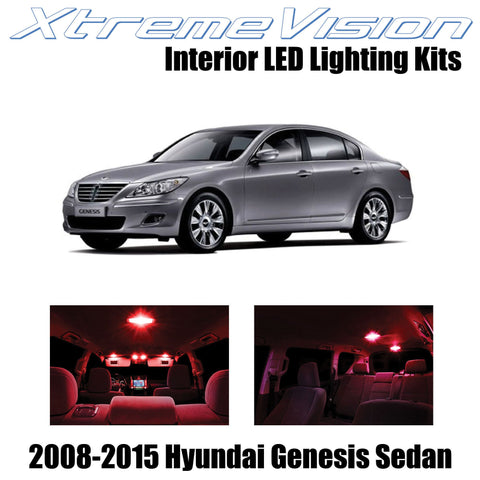 XtremeVision Interior LED for Hyundai Genisis Sedan 2008-2015 (10 Pieces) Red In