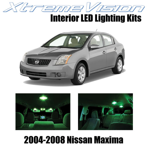 XtremeVision Interior LED for Nissan Maxima 2004-2008 (18 Pieces) Green Interior