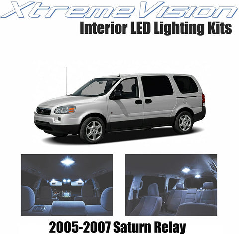 XtremeVision Interior LED for Saturn Relay 2005-2007 (7 Pieces) Cool White Interior LED Kit + Installation Tool