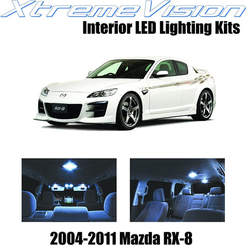 Xtremevision Interior LED for Mazda RX-8 RX8 2004-2014 (5 Pieces) Interior LED Kit + Installation Tool