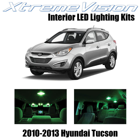 XtremeVision Interior LED for Hyundai Tucson 2010-2013 (7 Pieces) Green Interior