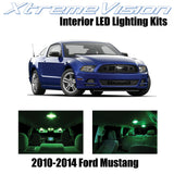 XtremeVision Interior LED for Ford Mustang 2010-2014 (5 Pieces) Green Interior L