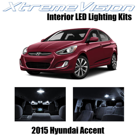 XtremeVision Interior LED for Hyundai Accent 2015+ (6 Pieces) Pure White Interio