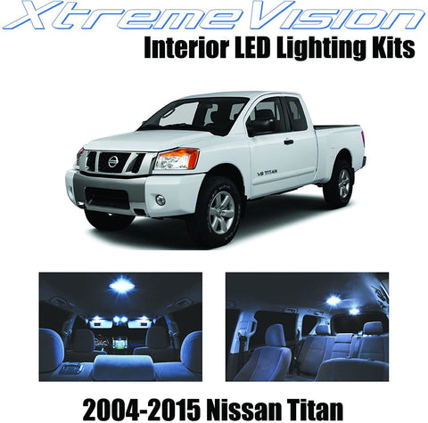XtremeVision Interior LED for Nissan Titan 2004-2015 (16 Pieces) Cool White Interior LED Kit + Installation Tool