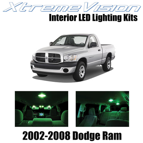 XtremeVision Interior LED for Dodge Ram 2002-2008 (10 Pieces) Green Interior LED