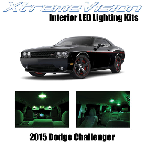 XtremeVision Interior LED for Dodge Challenger 2015+ (9 Pieces) Green Interior L