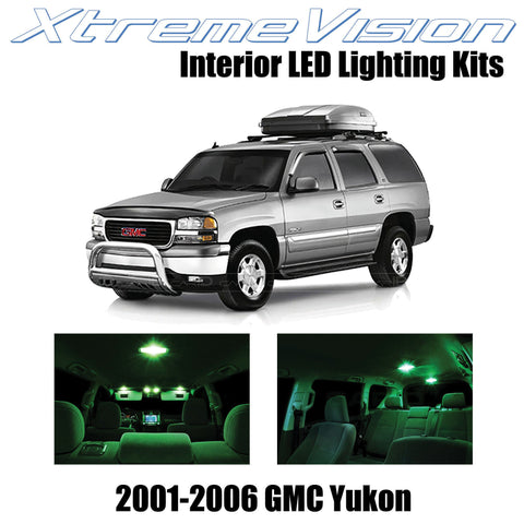XtremeVision Interior LED for GMC Yukon 2001 - 2006 (18 Pieces) Green Interior L