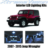 XtremeVision Interior LED for Jeep Wrangler JK 2007-2015 (5 Pieces) Cool White Interior LED Kit + Installation Tool