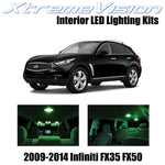 XtremeVision Interior LED for Infiniti FX35 FX50 2009-2014 (12 Pieces) Green Int