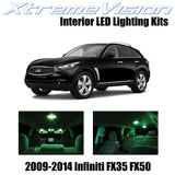 XtremeVision Interior LED for Infiniti FX35 FX50 2009-2014 (12 Pieces) Green Int