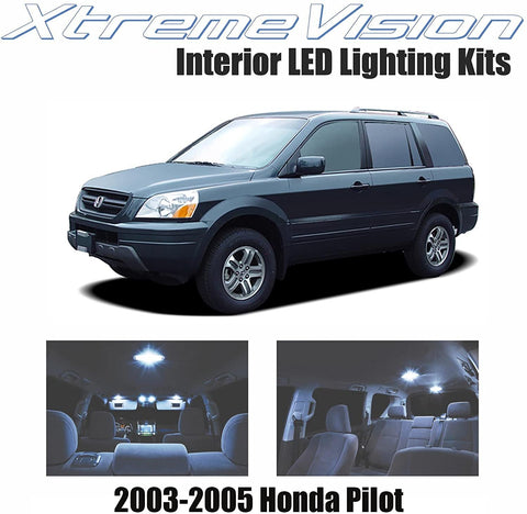 Xtremevision Interior LED for Honda Pilot 2003-2005 (10 Pieces) Cool White Interior LED Kit + Installation Tool