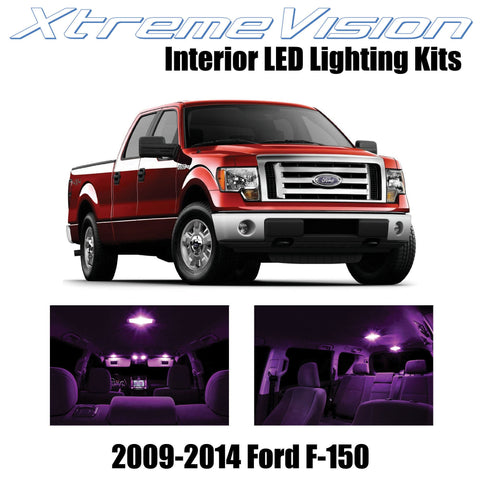 XtremeVision Interior LED for Ford F-150 2009-2014 (12 Pieces) Pink Interior LED
