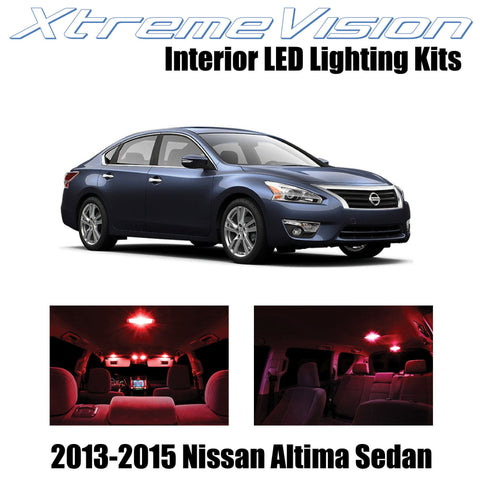 XtremeVision Interior LED for Nissan Altima Sedan 2013-2015 (7 Pieces) Red Inter