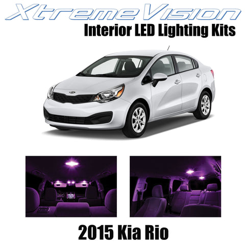 XtremeVision Interior LED for Kia Rio 2015+ (8 Pieces) Pink Interior LED Kit  +