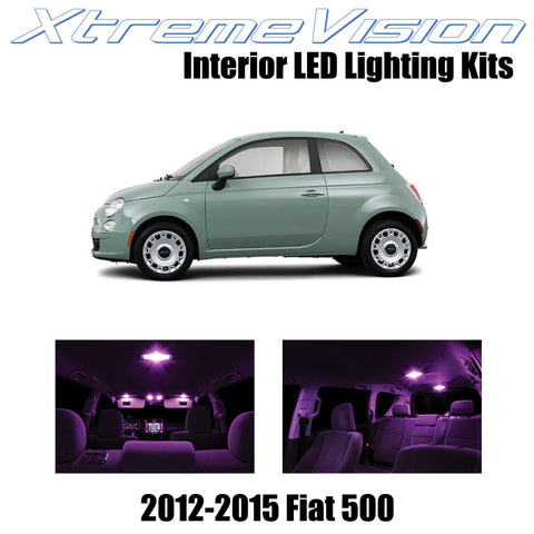 XtremeVision Interior LED for Fiat 500 2012-2015 (3 pieces) Pink Interior LED Ki