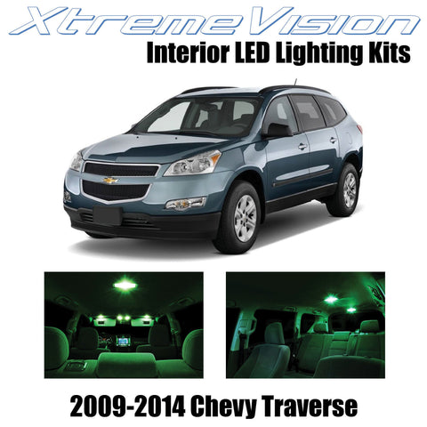 XtremeVision Interior LED for Chevy Traverse 2009-2014 (6 Pieces) Green Interior