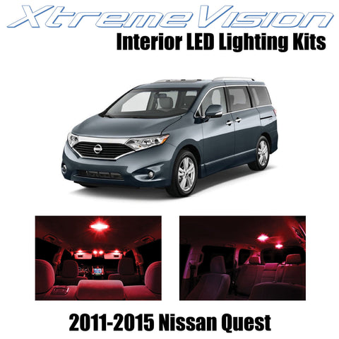 XtremeVision Interior LED for Nissan Quest 2011-2015 (8 Pieces) Red Interior LED