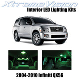 XtremeVision Interior LED for Infiniti QX56 2004-2010 (13 Pieces) Green Interior