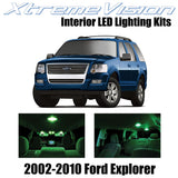 XtremeVision Interior LED for Ford Explorer 2002-2010 (10 Pieces) Green Interior