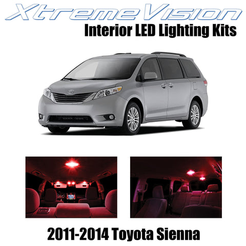 XtremeVision Interior LED for Toyota Sienna 2011-2014 (13 Pieces) Red Interior L