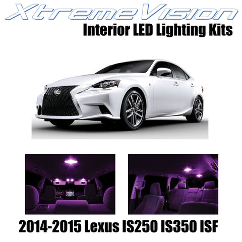 XtremeVision Interior LED for Lexus IS250 IS350 ISF 2014-2015 (11 Pieces) Pink I