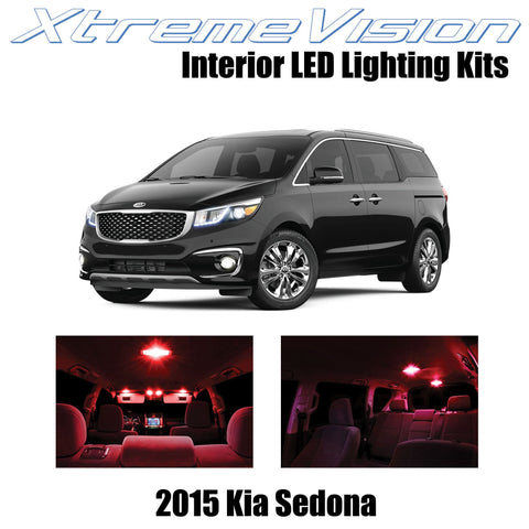 XtremeVision Interior LED for Kia Sedona 2015+ (9 Pieces) Red Interior LED Kit
