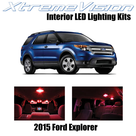 XtremeVision Interior LED for Ford Explorer 2015+ (11 Pieces) Red Interior LED K