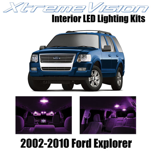 XtremeVision Interior LED for Ford Explorer 2002-2010 (10 Pieces) Pink Interior