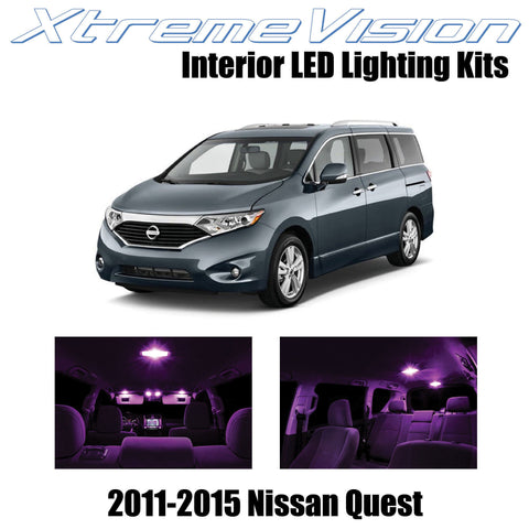 XtremeVision Interior LED for Nissan Quest 2011-2015 (8 Pieces) Pink Interior LE
