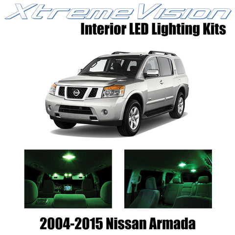 XtremeVision Interior LED for Nissan Armada 2004 -2015 (16 Pieces) Green Interio