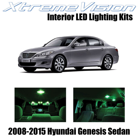 XtremeVision Interior LED for Hyundai Genisis Sedan 2008-2015 (10 Pieces) Green
