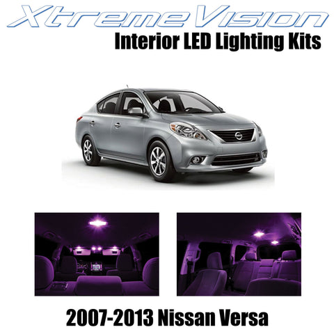 XtremeVision Interior LED for Nissan Versa 2007-2013 (6 Pieces) Pink Interior LE