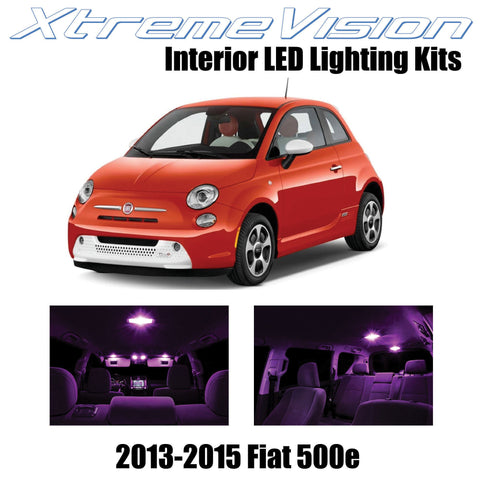 XtremeVision Interior LED for Fiat 500e Electric car 2013-2015 (3 Pieces) Pink I