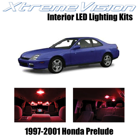 XtremeVision Interior LED for Honda Prelude 1997-2001 (5 Pieces) Red Interior LE