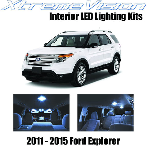 XtremeVision LED for Ford Explorer 2011-2015 (6 Pieces) Cool White Premium Interior LED Kit Package + Installation Tool