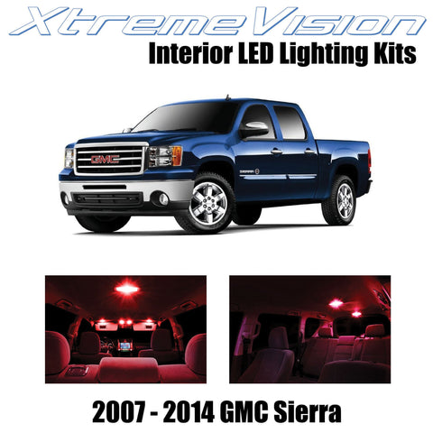 XtremeVision Interior LED for GMC Sierra 2007-2014 (14 Pieces) Red Interior LED