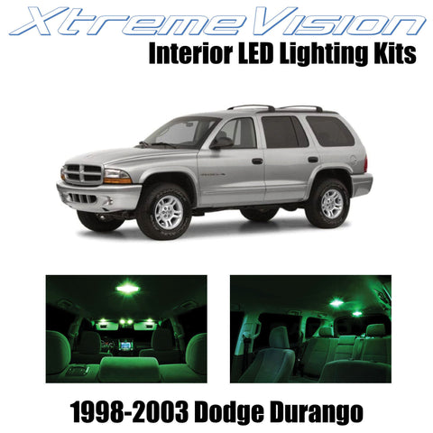 XtremeVision Interior LED for Dodge Durango 1998-2003 (6 Pieces) Green Interior