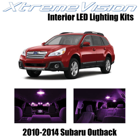 XtremeVision Interior LED for Subaru Outback 2010-2014 (6 Pieces) Pink Interior